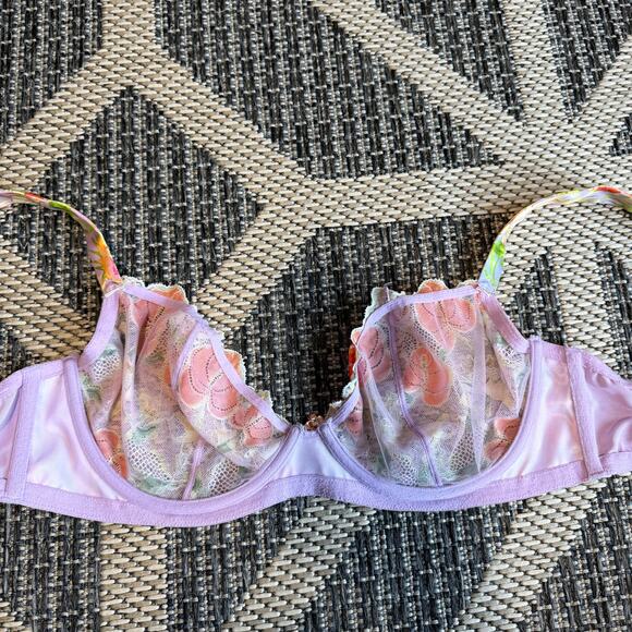 Savage x Fenty Mutha Nature Satin / Lace Unlined Demi Bra 42C - Picture 3 of 5